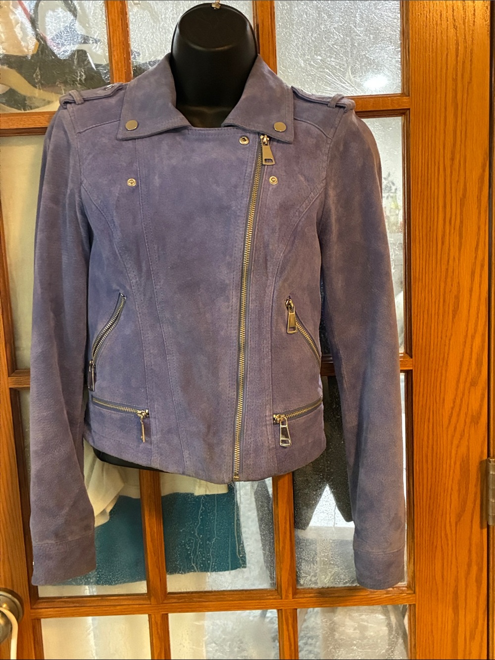 Vero Moda Lavender Suede Moto Jacket